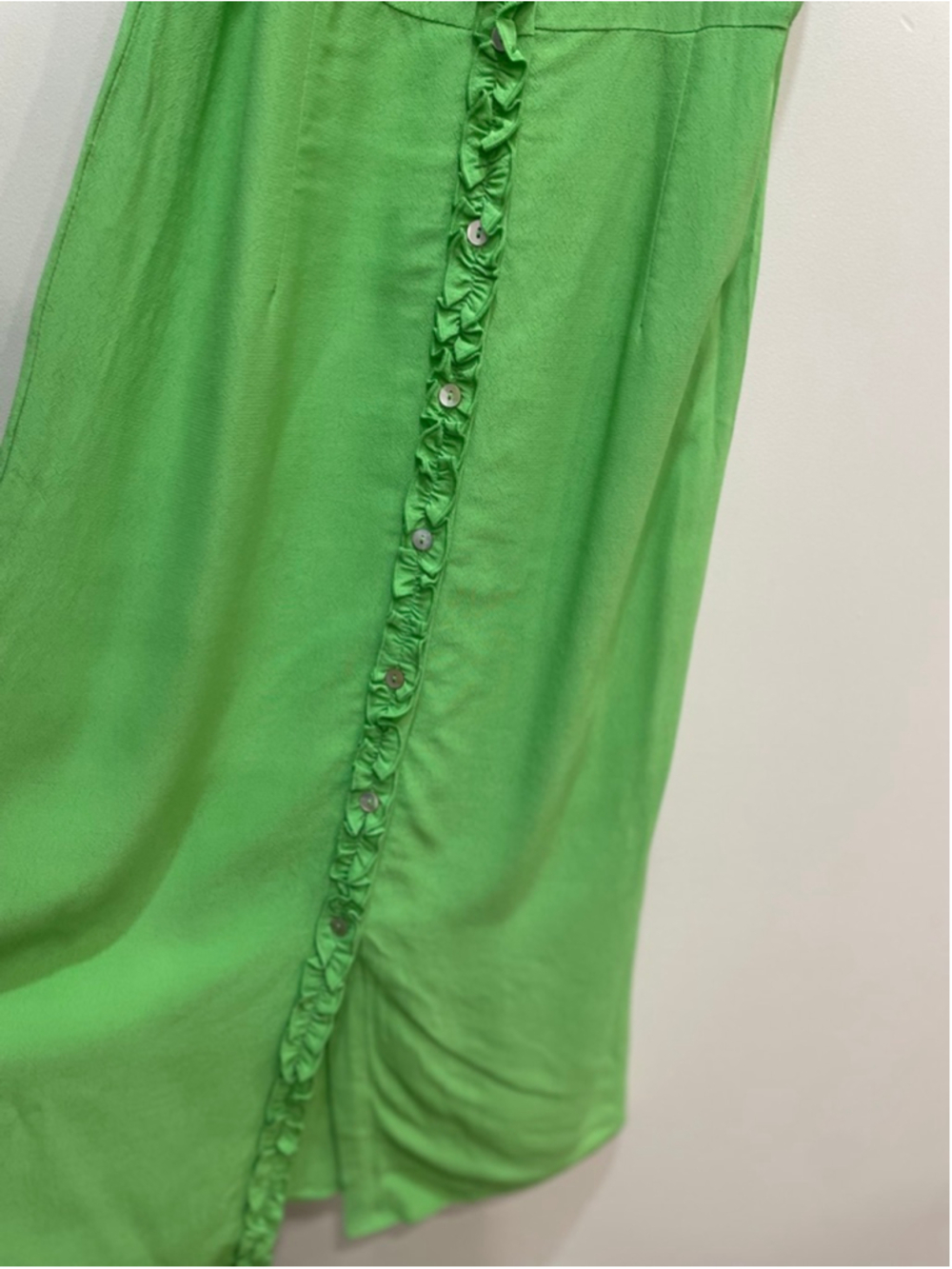 Wilfred Green Lealia Babydoll Milkmaid Button-Front Midi Dress Size 2 Ruffle - Picture 4 of 9